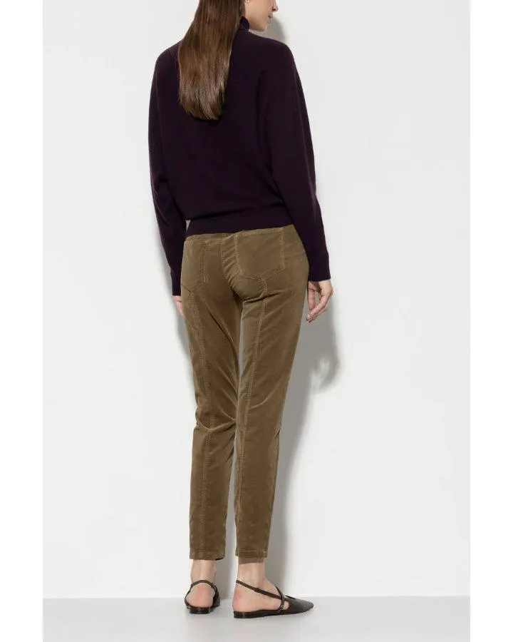 Luisa Cerano High-Stretch Cropped Velvet Pants