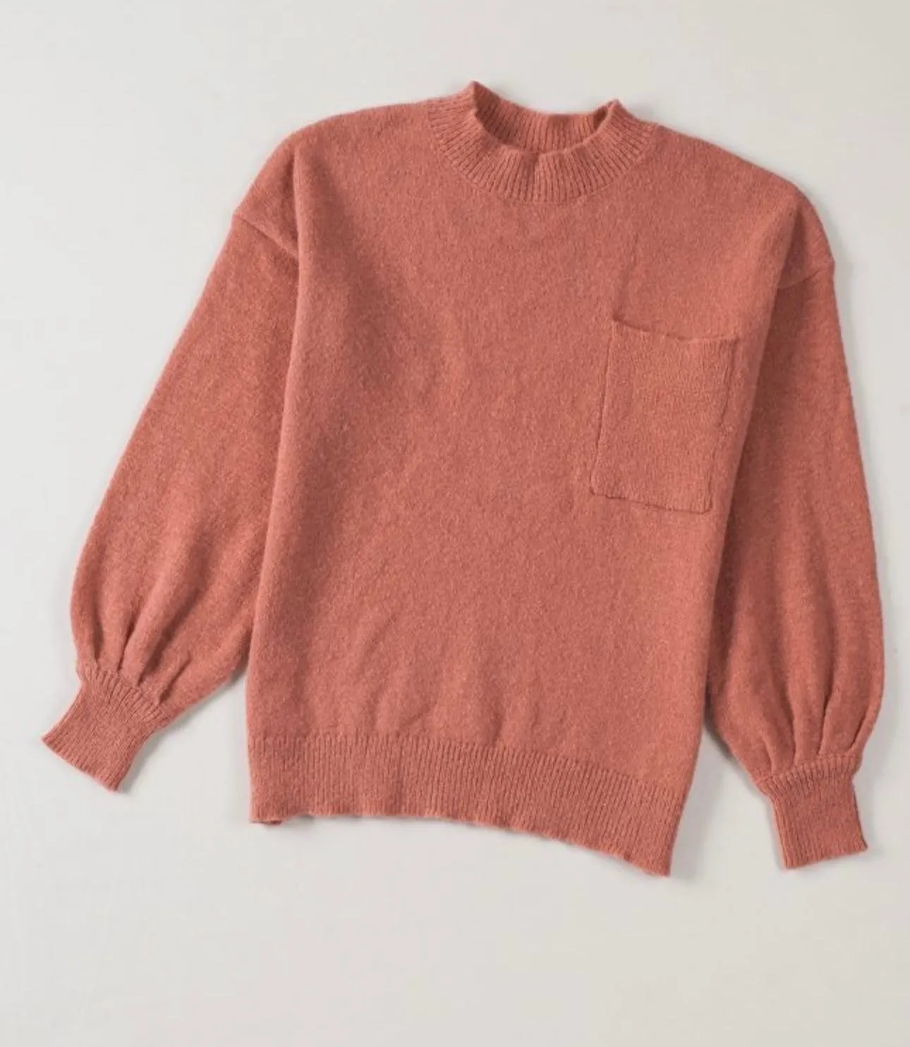 Mauve Drop Sleeve Knit Sweater