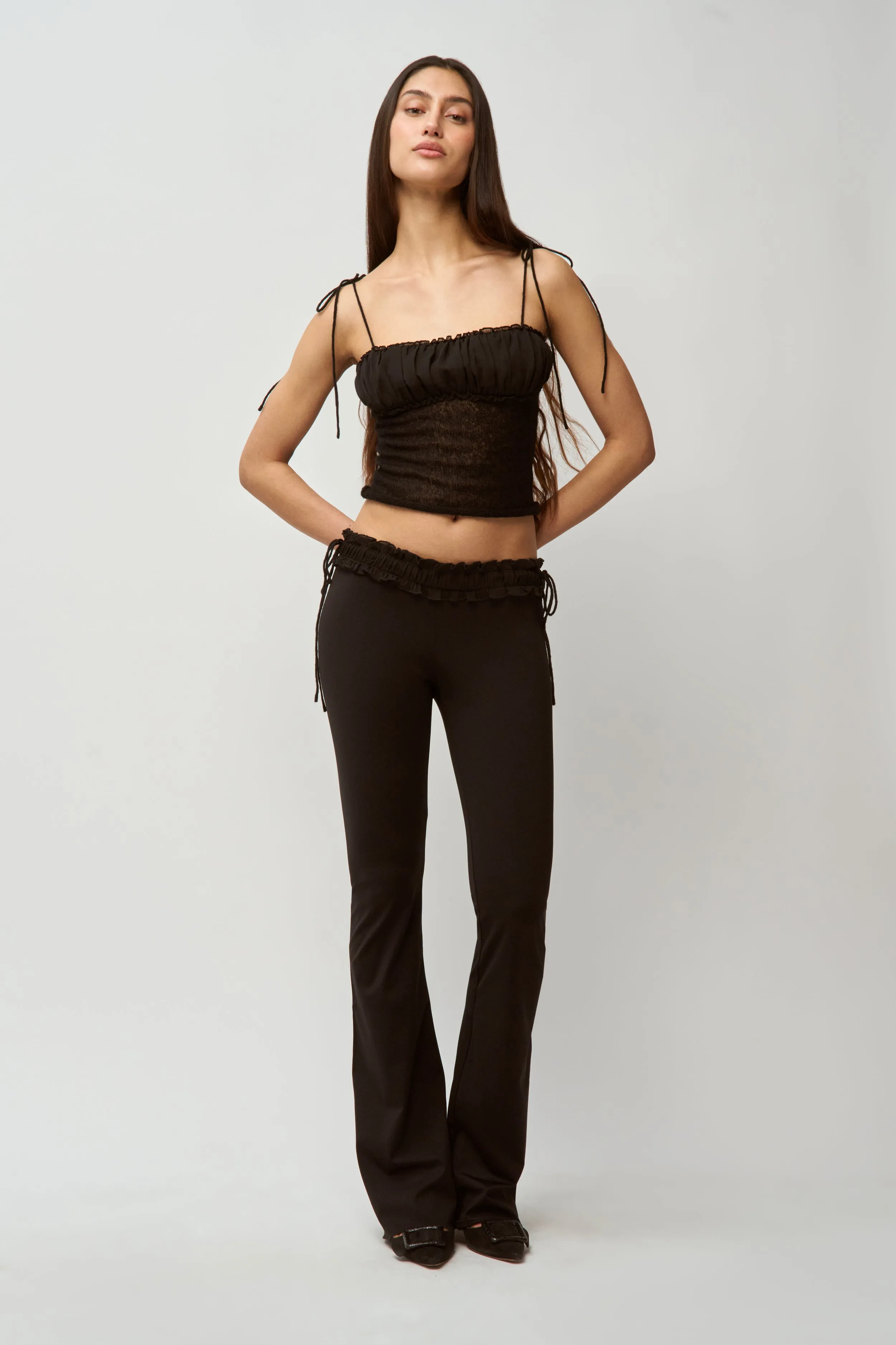 Ruched Chiffon Knit Tank