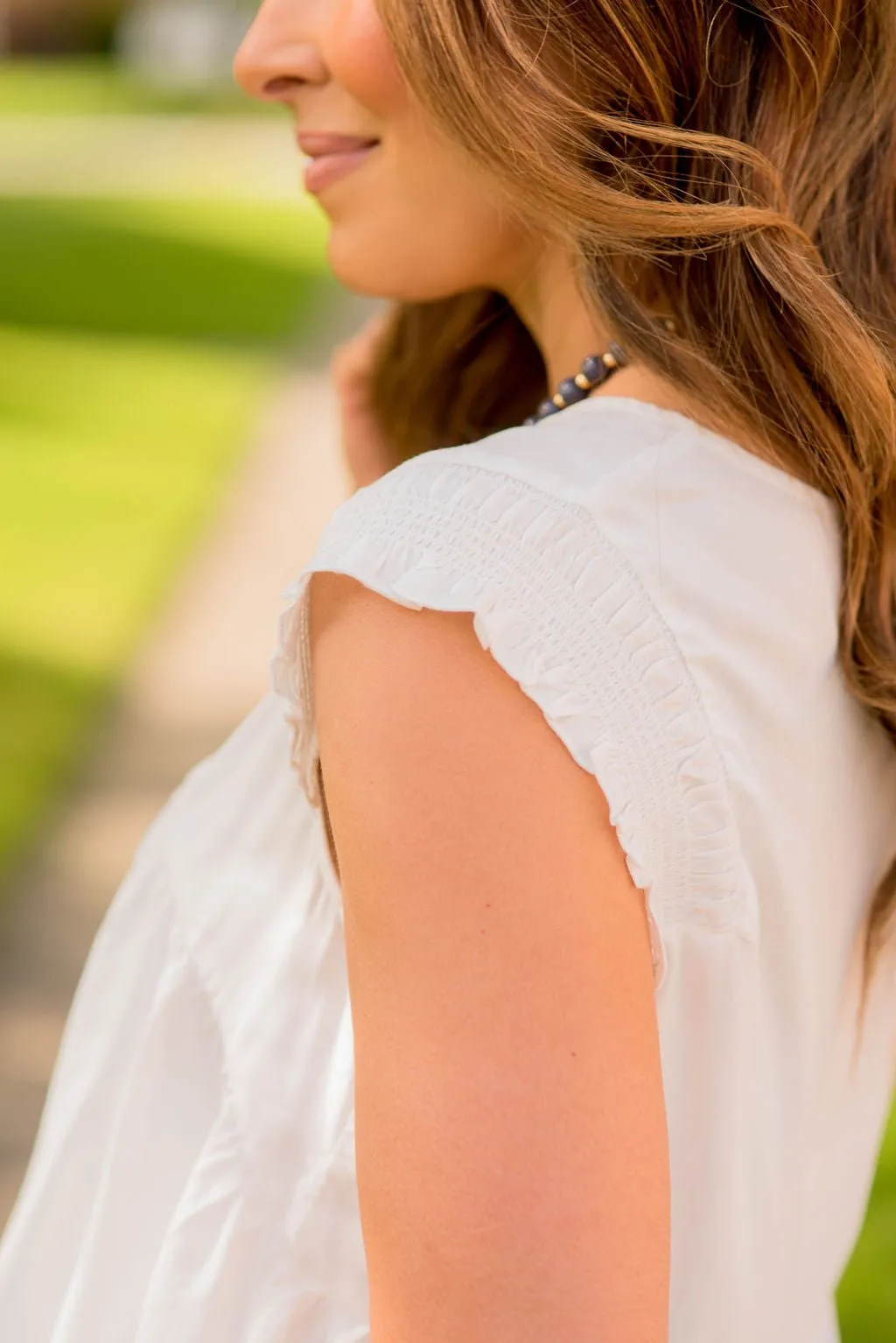 Ruched Trim Babydoll Tank