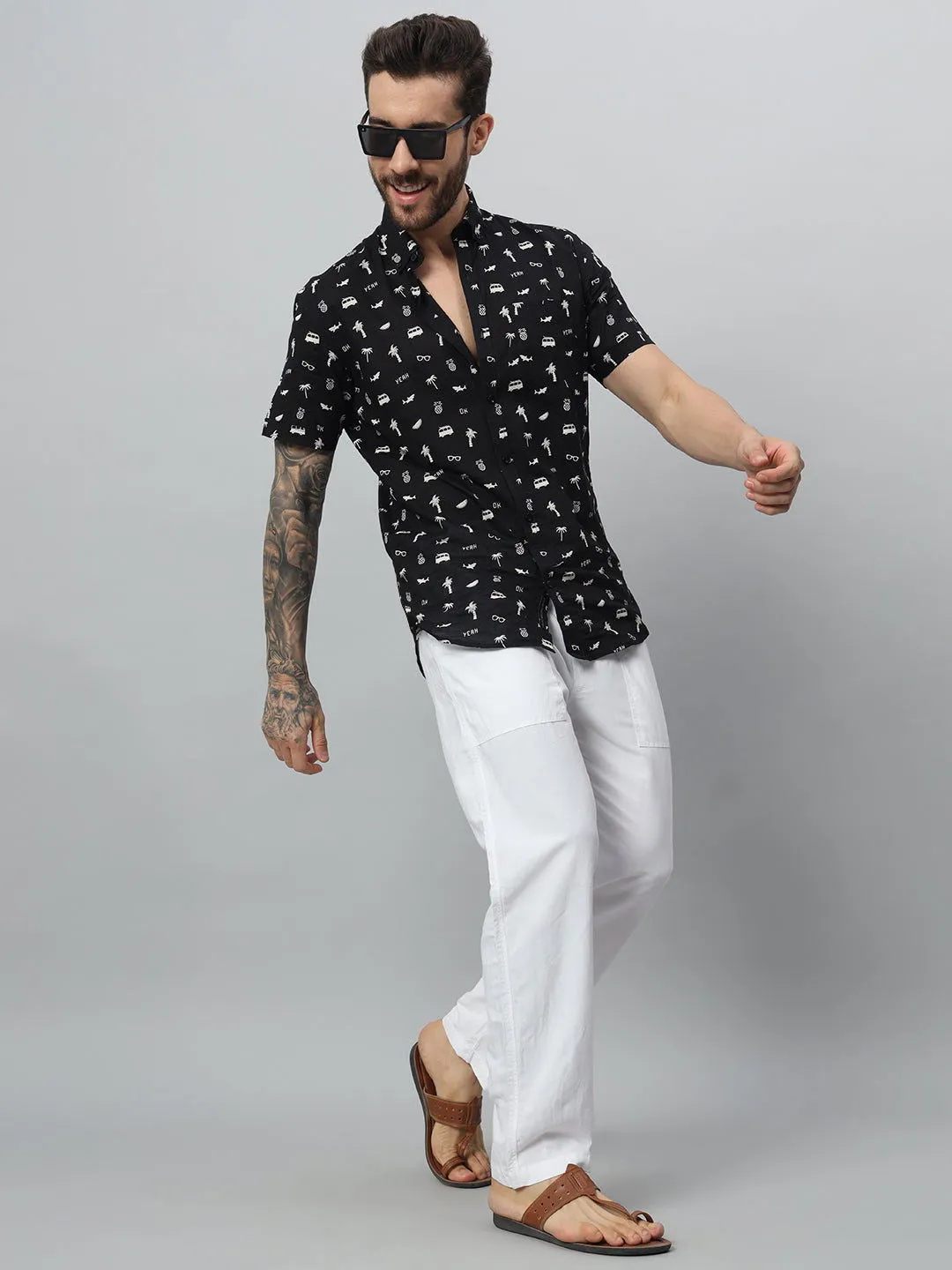 SAINTJONES-WHITE LINEN STRAIGHT JOGGER