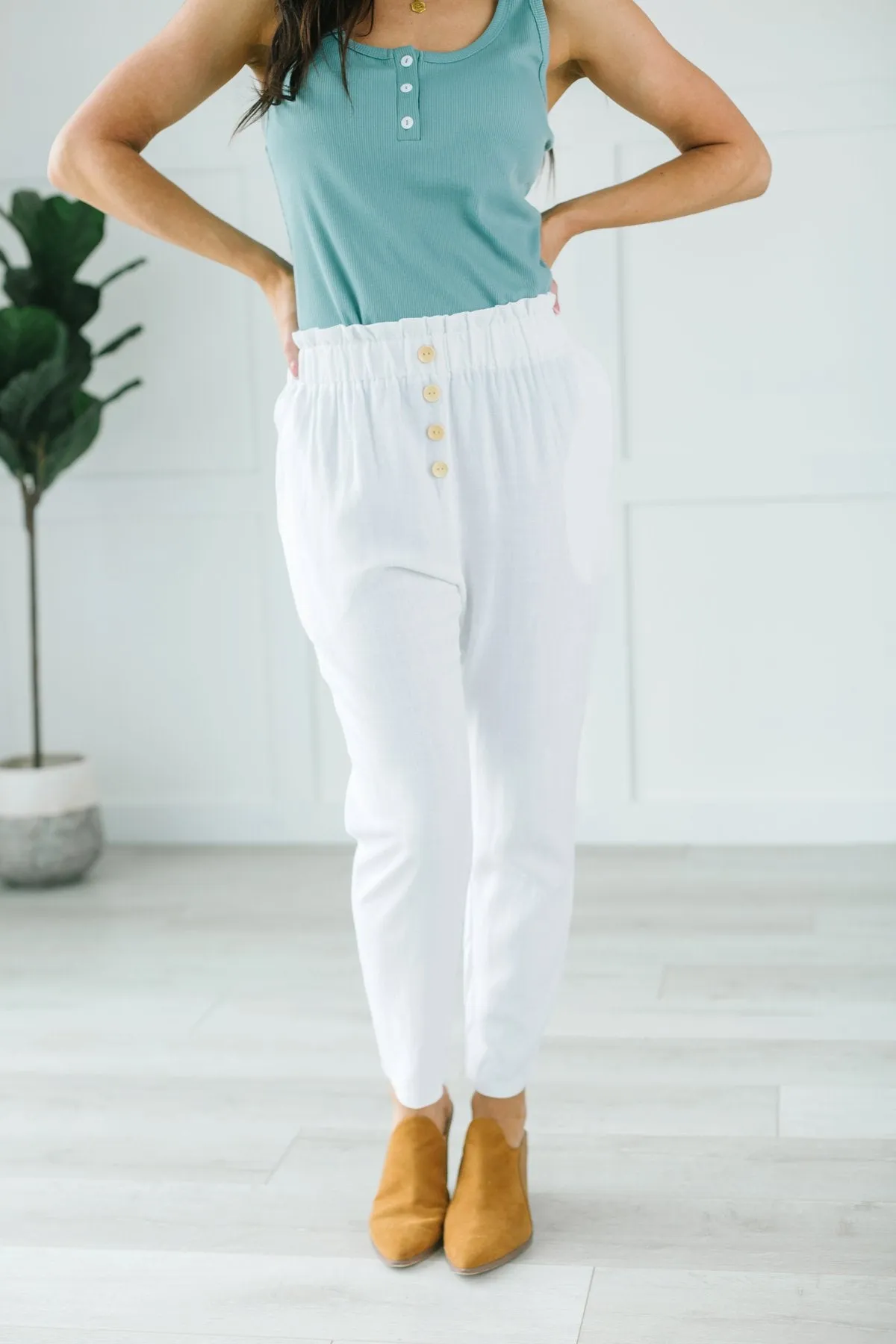 Seaside Linen Button Pants