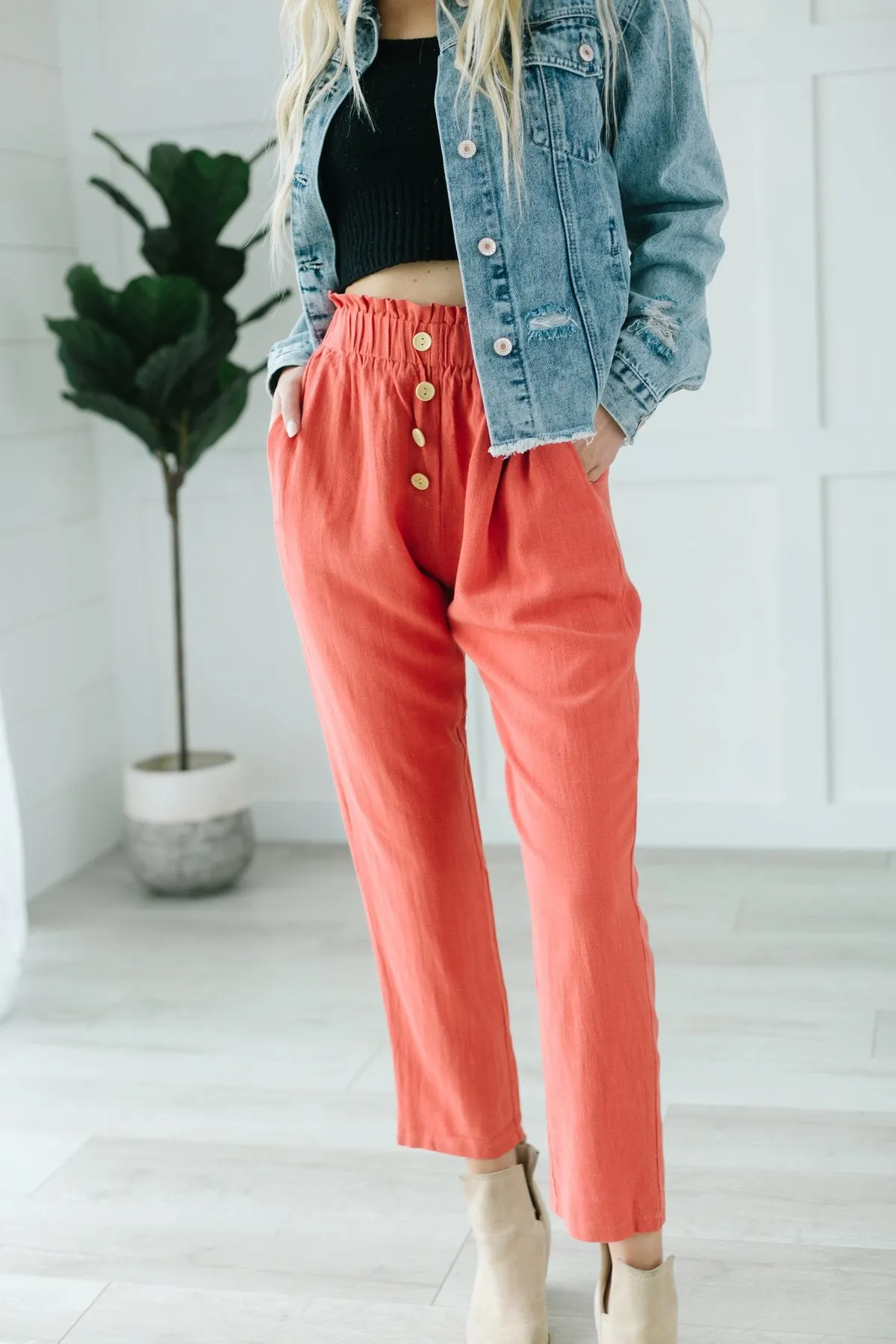 Seaside Linen Button Pants
