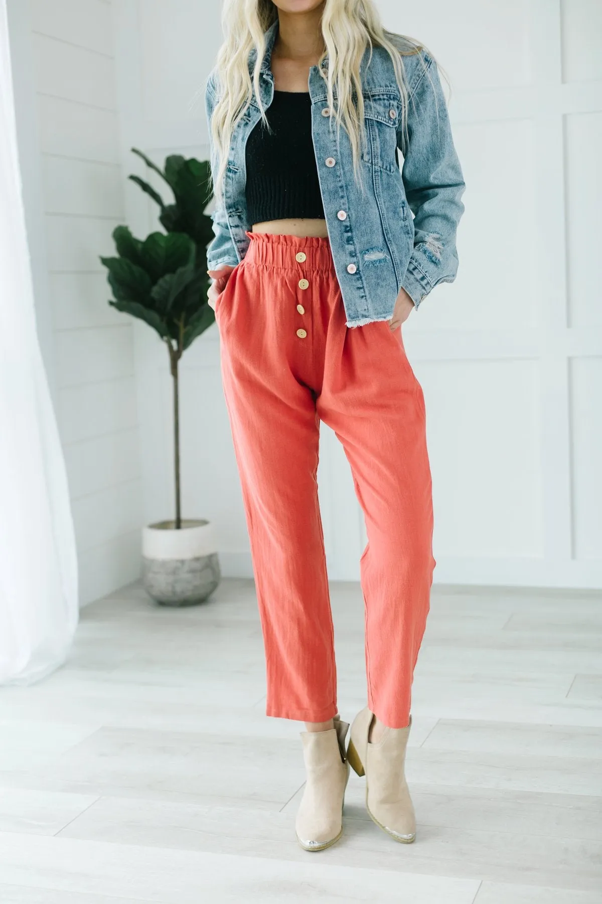 Seaside Linen Button Pants