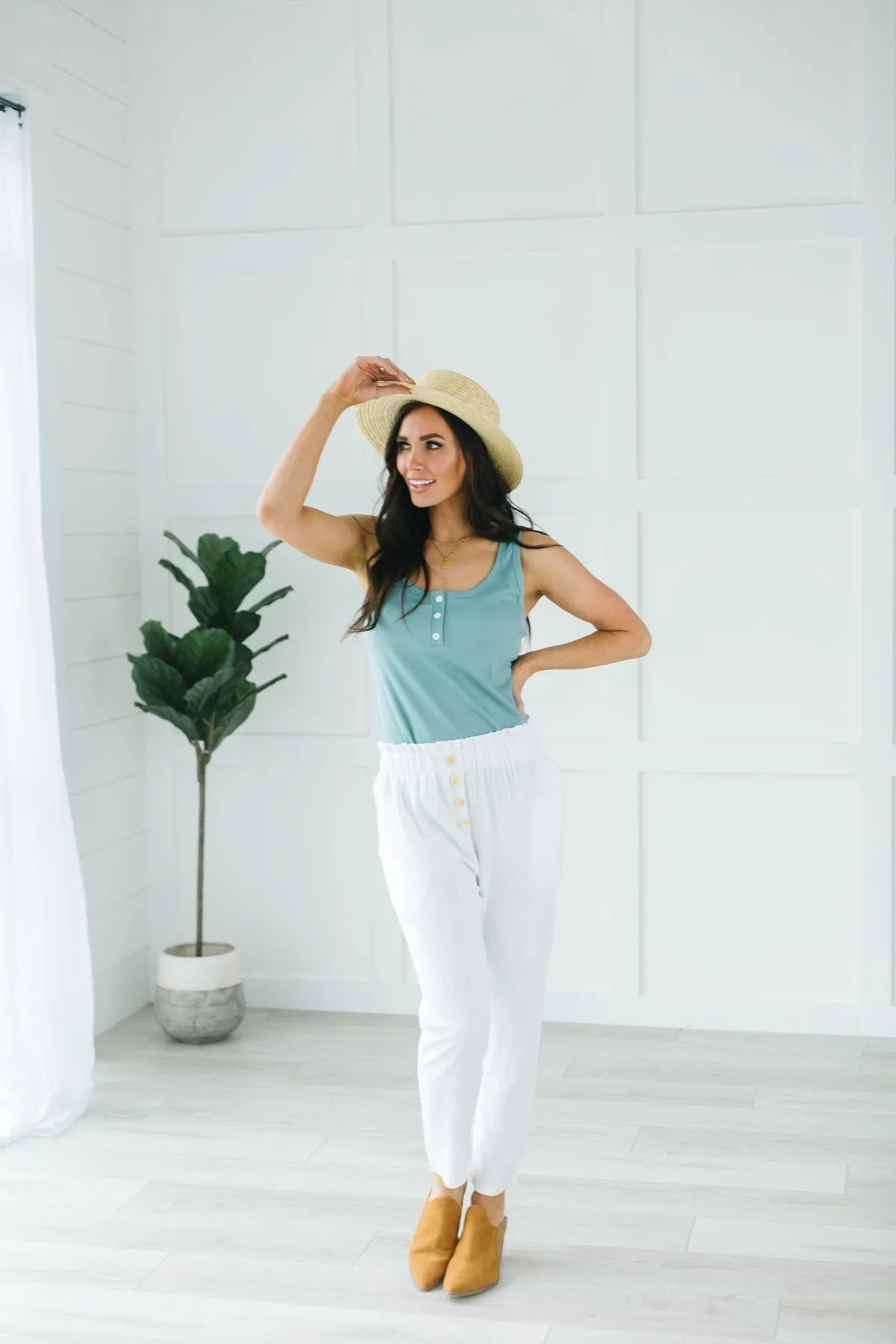 Seaside Linen Button Pants