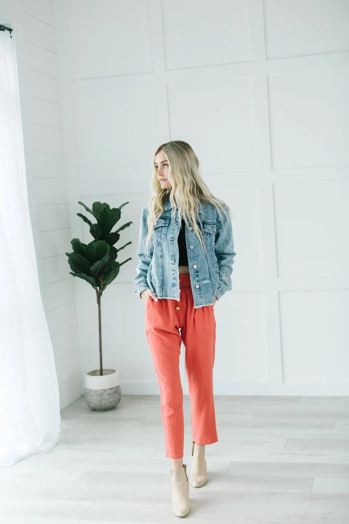 Seaside Linen Button Pants