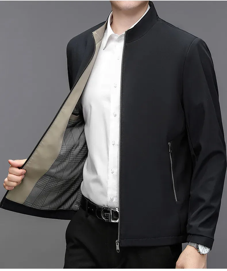 Stand Collar Middle-aged Men Casual Jacket