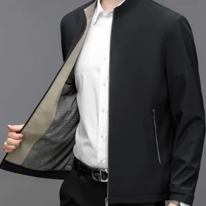 Stand Collar Middle-aged Men Casual Jacket