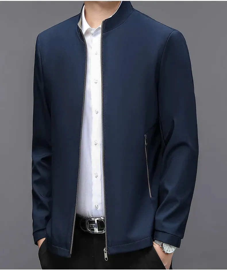 Stand Collar Middle-aged Men Casual Jacket