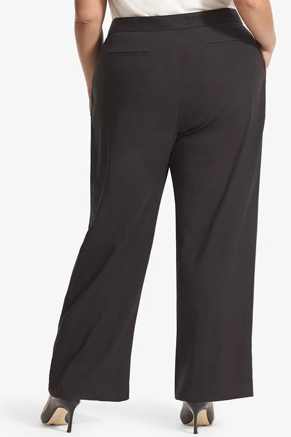 Tinsley Wide-Leg Trouser - Stretch Linen :: Black