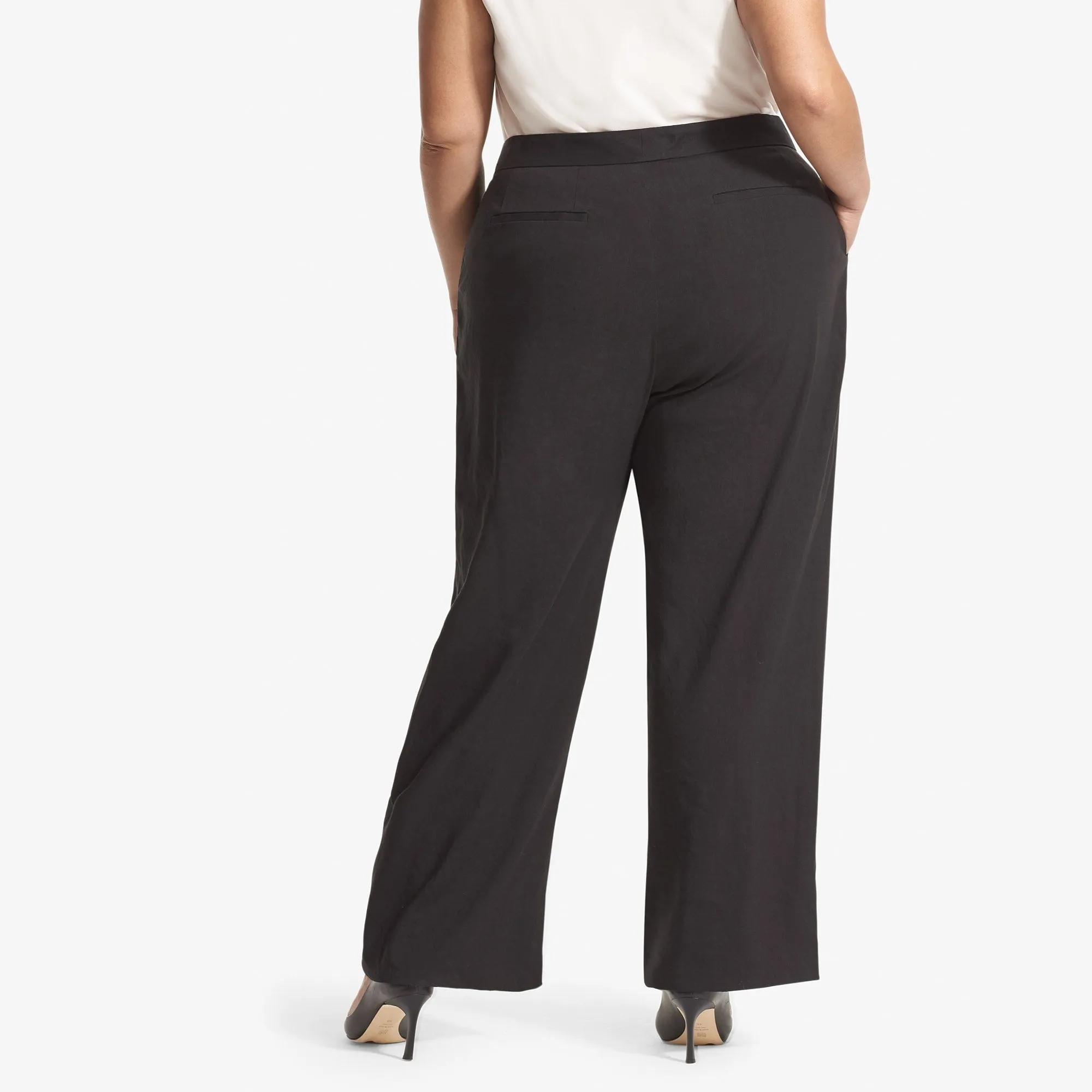 Tinsley Wide-Leg Trouser - Stretch Linen :: Black