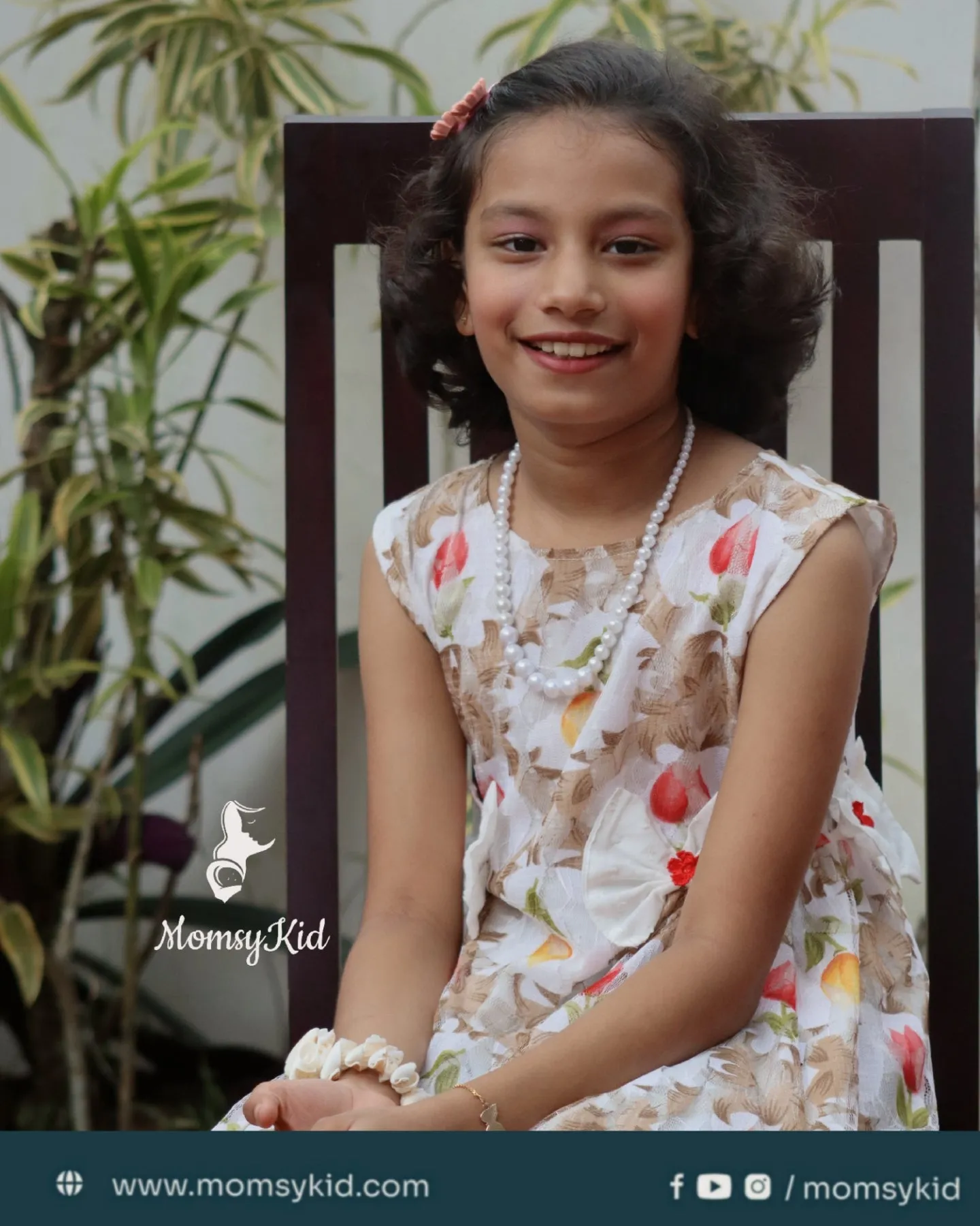 Tulip Whisper - Floral Net Butta Cotton sleeveless Dress for girls