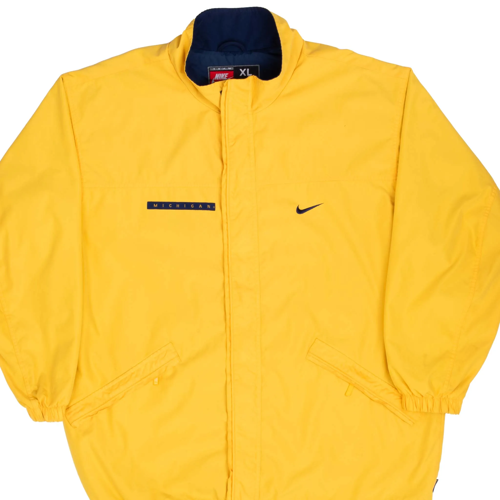 VINTAGE NIKE NCAA MICHIGAN UNIVERSITY YELLOW WINDBREAKER JACKET 1990S XL