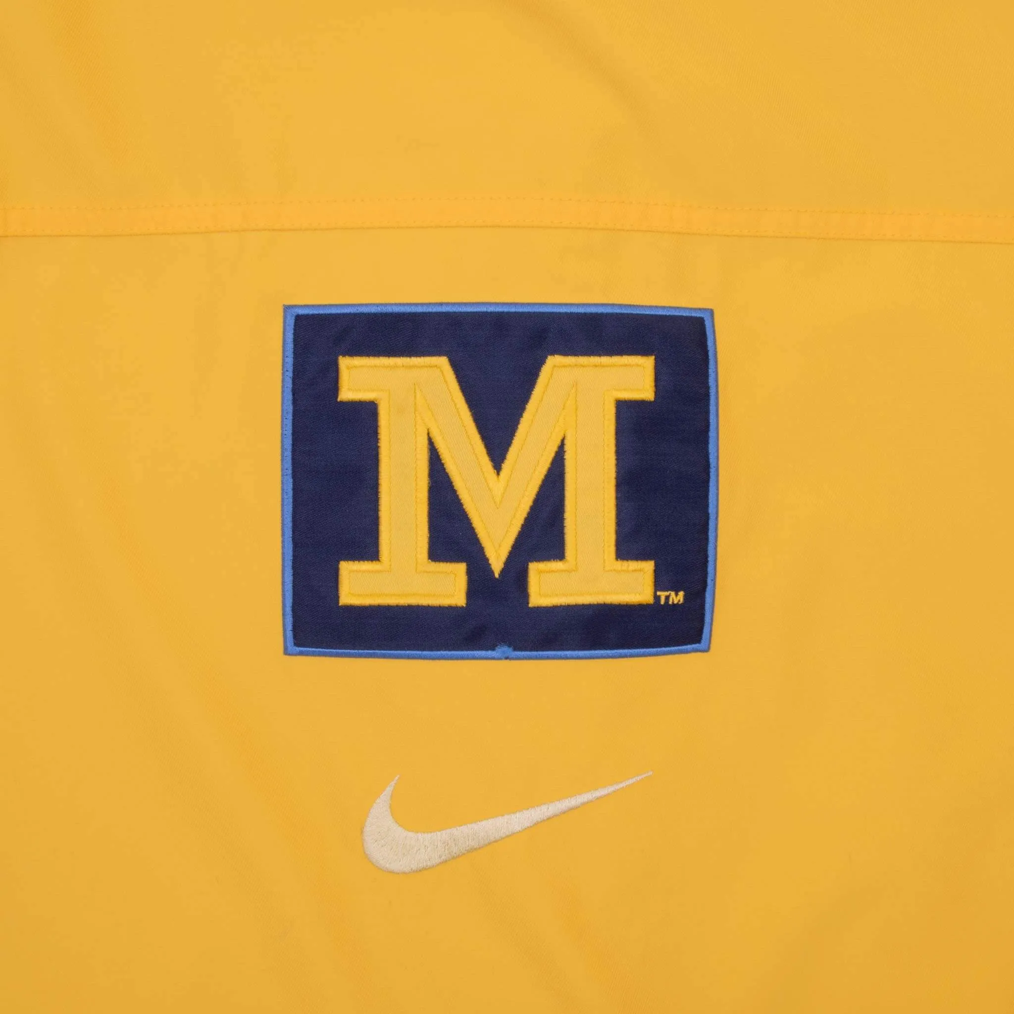 VINTAGE NIKE NCAA MICHIGAN UNIVERSITY YELLOW WINDBREAKER JACKET 1990S XL