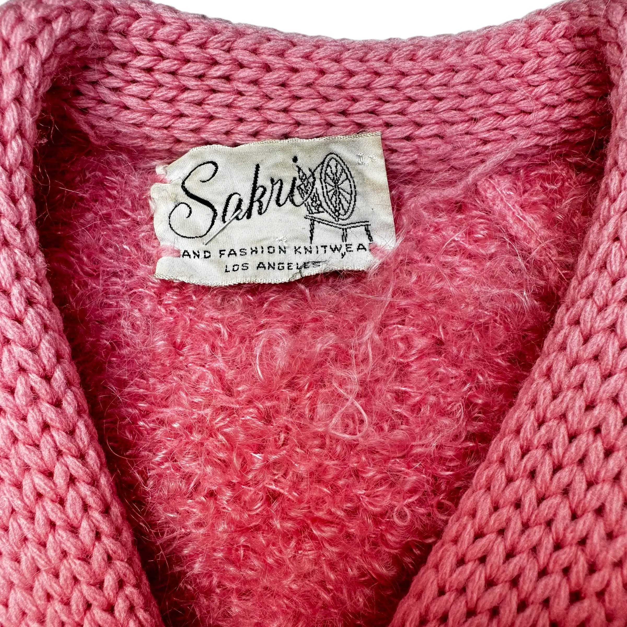 Vintage Pink Fuzzy Cardigan - S/M