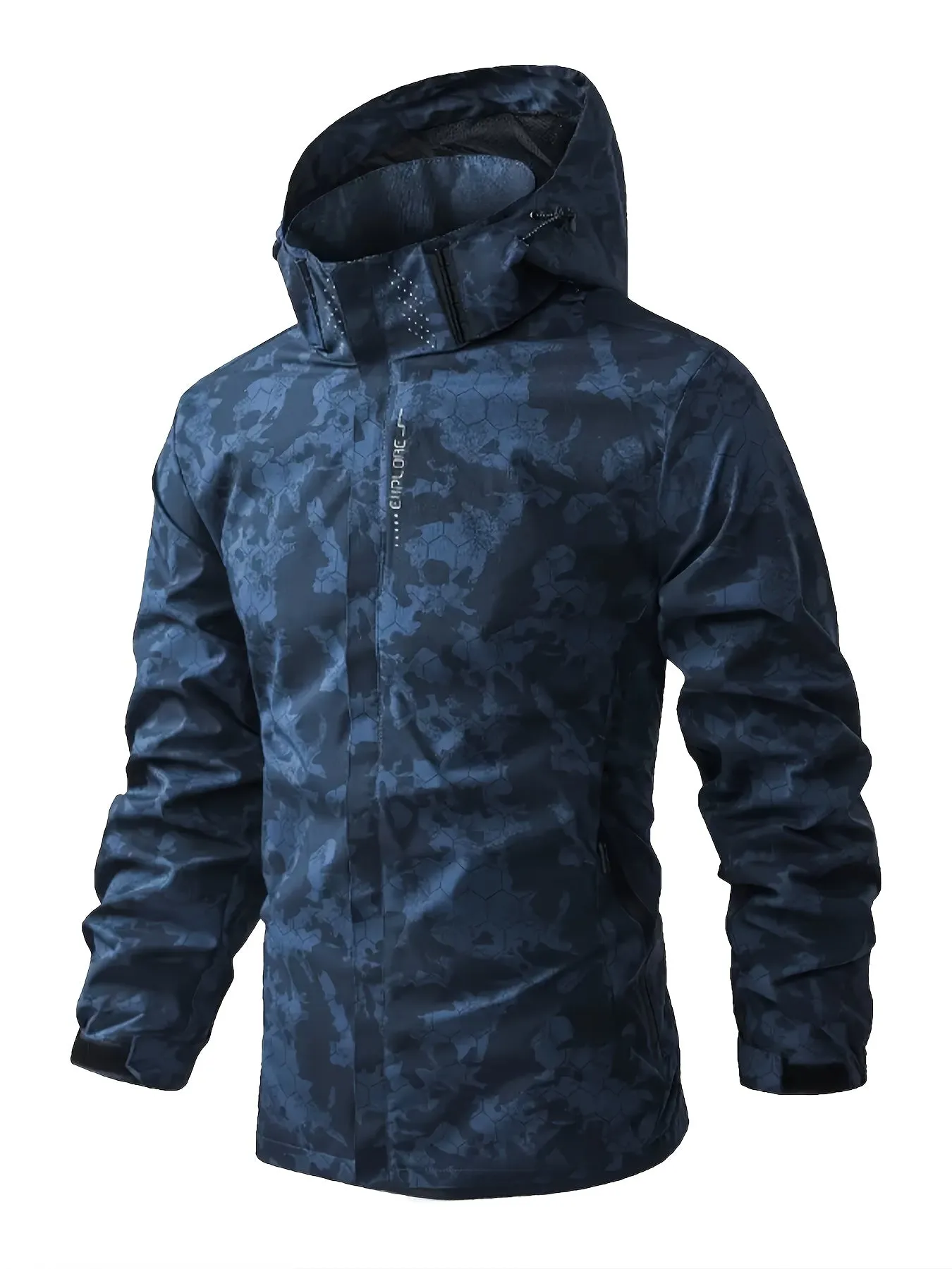 Warm Camouflage Pattern Print Hooded Windbreaker Outdoorjacket For Spring Autumn For Men | Perfect for Spring & Autumn