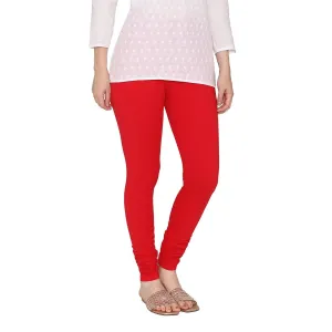 Women's Cotton Churidar leggings (Free Size) - Red