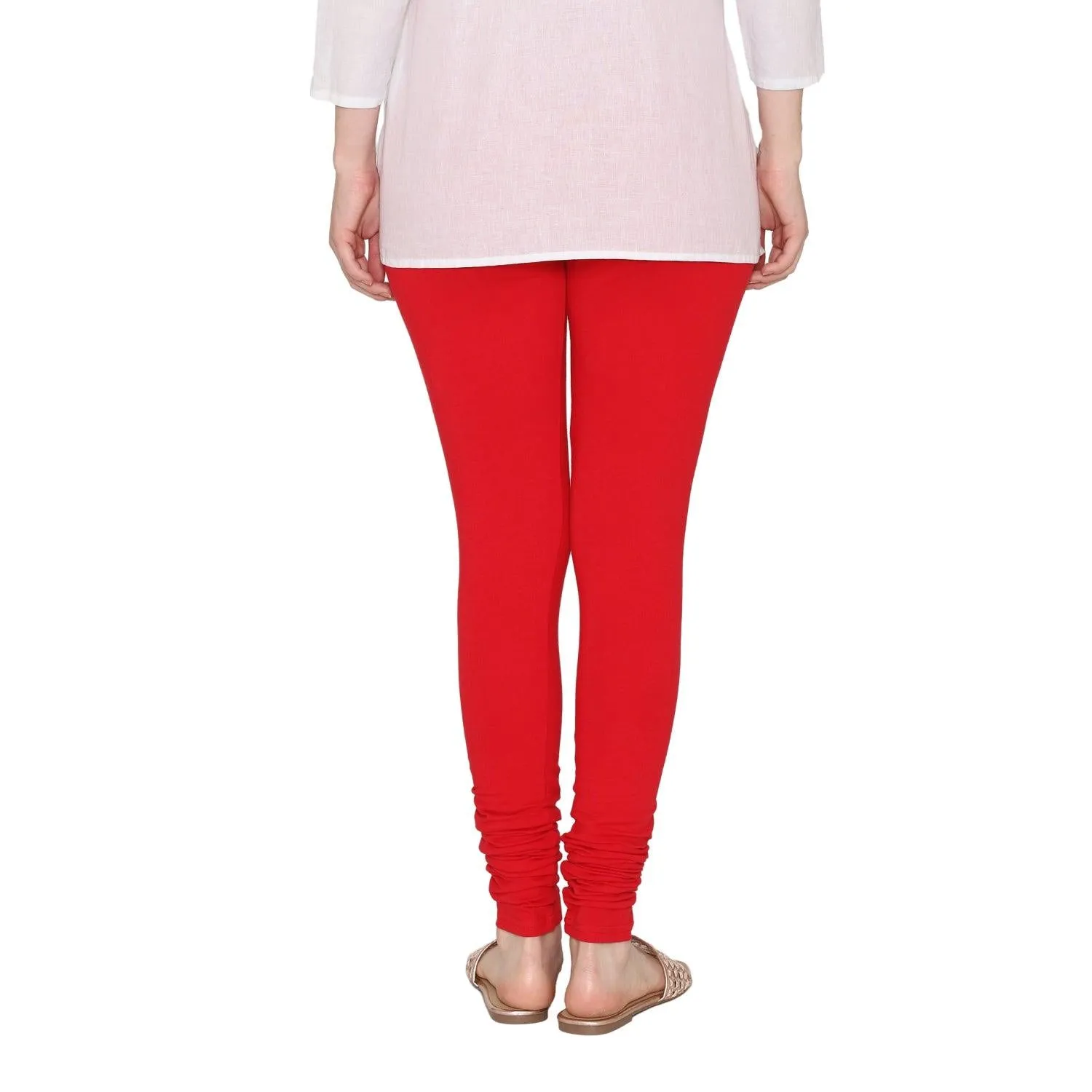 Women's Cotton Churidar leggings (Free Size) - Red
