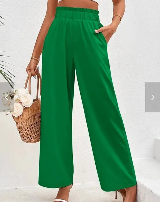 Women's Loose Cotton And Linen High Waist Wide Leg Trousers