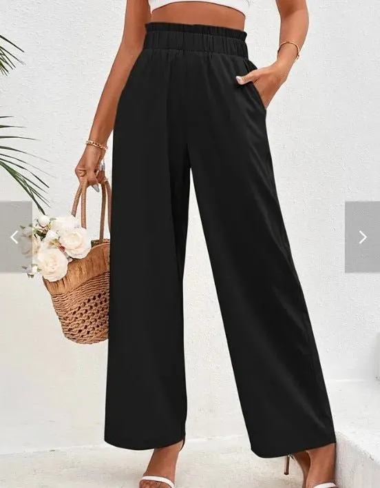 Women's Loose Cotton And Linen High Waist Wide Leg Trousers
