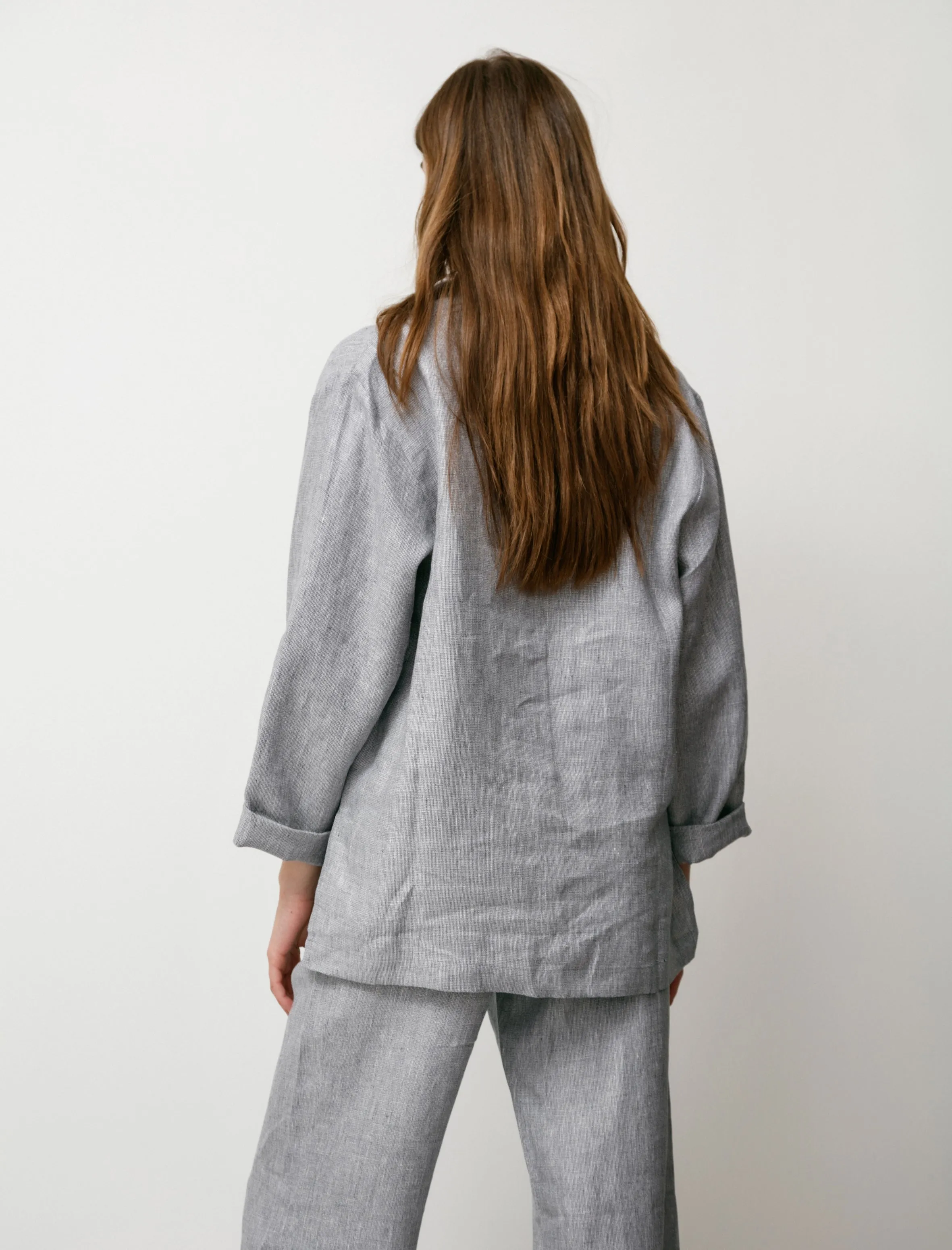 Women's Pyjama Set Tweedy Blue Linen