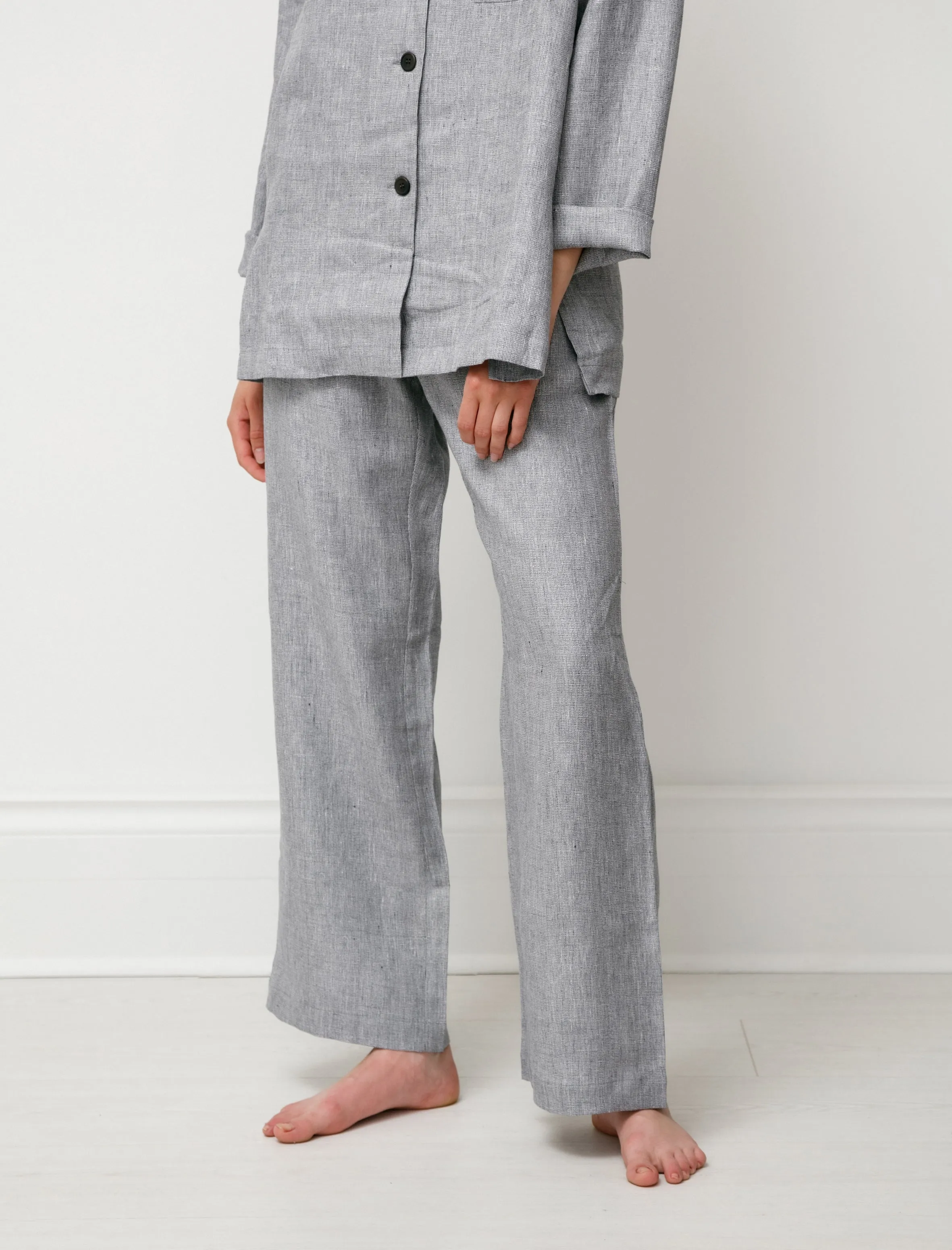 Women's Pyjama Set Tweedy Blue Linen